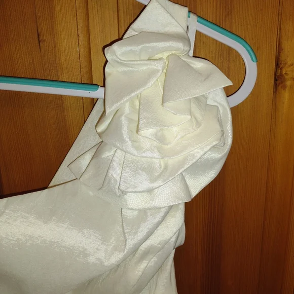 NWT Cache off white formal gown one shoulder strap size 2 - Picture 4 of 7